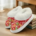 thumbnail image 3 of FUIALDOLG Christmas Slippers for Women Modern Style Gingerbread Man Print Winter House Slippers Indoor Comfort Thick Sole Bathroom Cozy Gifts, 3 of 7