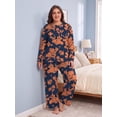 thumbnail image 4 of Cueply Women's Plus Size Pajama Sets Long Sleeve Tops and Pants Soft Lounge Sleepwear Set Casual Pjs with Pockets, 4 of 9