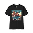 thumbnail image 5 of Mr and Mrs Basset Hounds Olde Timey Pop Art Unisex Softstyle T-Shirt, 5 of 11