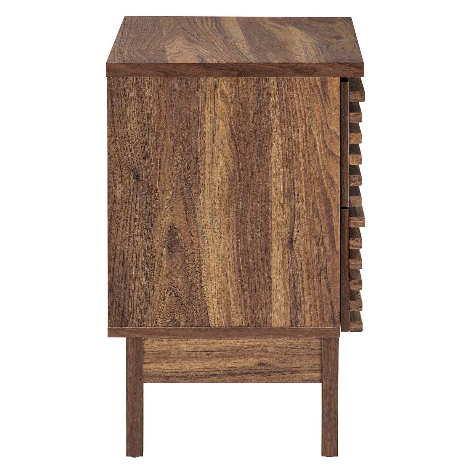 Modway Render Two-Drawer Nightstand in Walnut