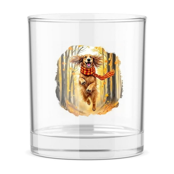 Welcome Fall Afghan Hound Strolling Through the Autumn Maple Forest 11oz Whiskey Glass Mug Dog Lover Whiskey Cocktail Glasses Cup - 12012