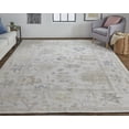 thumbnail image 2 of HomeRoots 515008 9 x 12 ft. Tan Ivory & Orange Floral Hand Knotted Stain Resistant Rectangle Area Rug, 2 of 8