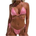thumbnail image 2 of Traje de baño para mujer Traje de baño de color sólido para mujer + bañador y bikini de moda Traje de baño dividido Trajes de baño para mujer, 2 of 6