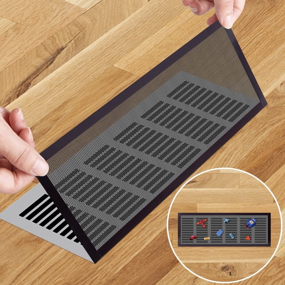 Ebaokuup 8 Pcs 5.5" x 12" Magnetic Floor Vent Mesh Covers, Rectangle PVC Air Register Trap