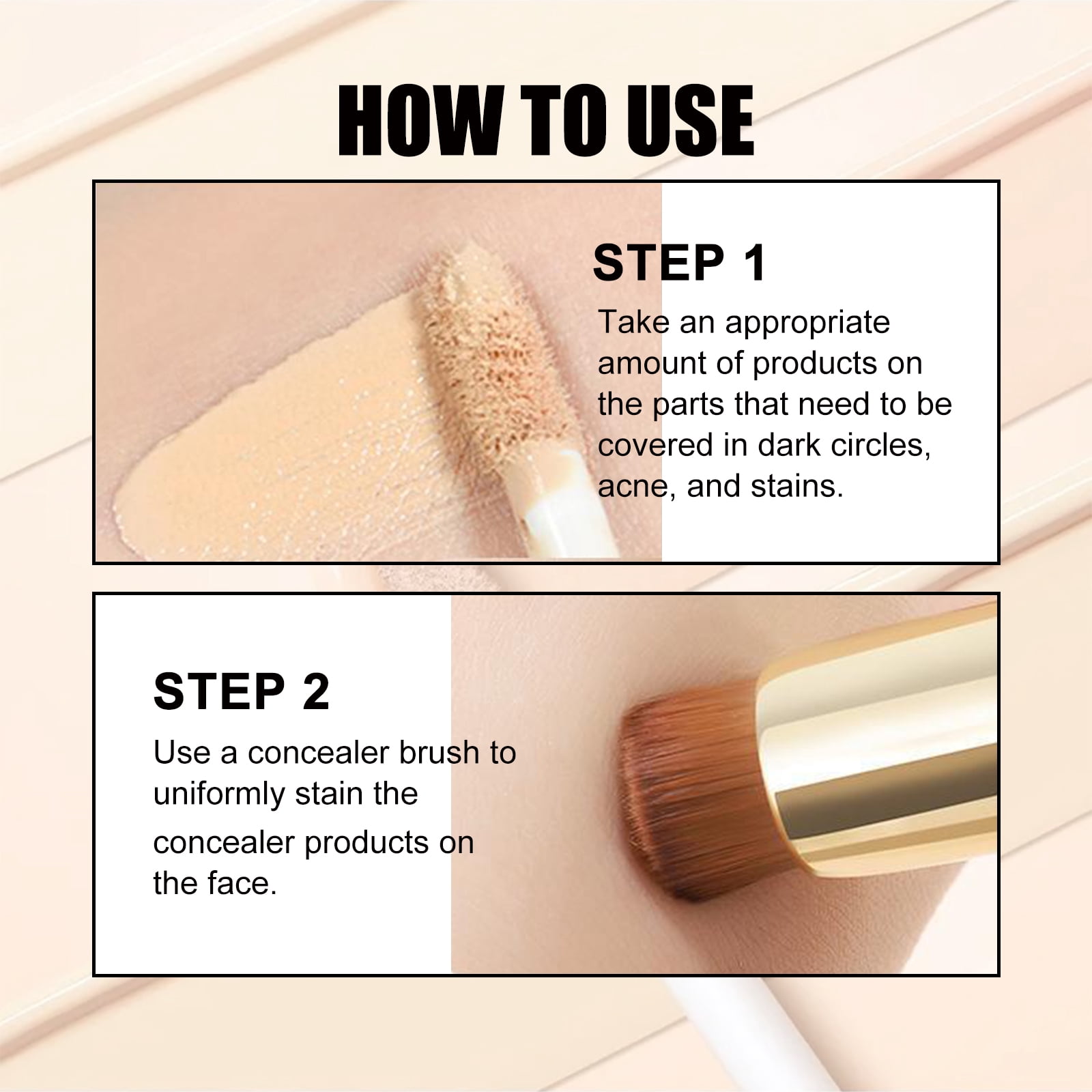 Alvantor Double Head Concealer Stick Full Coverage Waterproof Brightening Natural, 0.23fl.oz