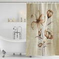 thumbnail image 2 of Polyester Fabric Brown Ombre Daisy Shower Curtain, Farmhouse Vintage Floral Botanical Waterproof Bathtub Curtain Bathroom Decor Set with Hooks 72 x 78 Inches, 2 of 6