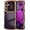 Dark Purple, variant on REQO for Samsung Galaxy S26 Case for Women Girls, Cute Wave Frame Curly Shape with Love Heart Raised Camera Protection Cover Luxury Plating Shockproof Phone Case for Galaxy S26