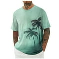 thumbnail image 2 of HOMADLES Mens Short Sleeve Shirts Crewneck Print Summer Muscle Athletic Casual Stretch, T Shirt Gray XL, 2 of 5