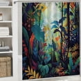 thumbnail image 6 of Orinice Blue Orange Banana Leaves Shower Curtain Forest Purple Leaf Plant Botanical Art Theme Small Window Curtain Bathroom Decor Set with Hooks Waterproof Washable  60x72, 6 of 7