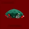 thumbnail image 5 of Cute Christmas Beret Christmas Warm Bow Beret Christmas Warm Bow Beret Christmas Decorations for Home Of The Day, 5 of 8