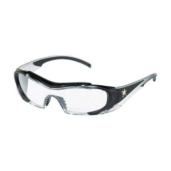 MCR 2418325 Safety Hellion Multi-Purpose Safety Glasses Antifog Clear Lens with Black Frame, Clear Lens Frame