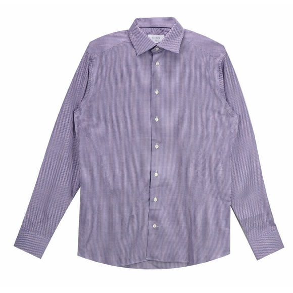 Eton Chemise Habillée à Carreaux Violet / Blanc pour Homme - G