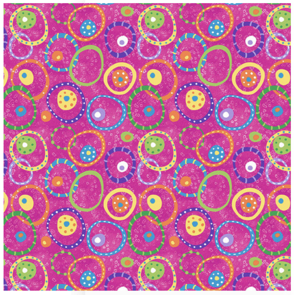 Blank Quilting Pocketful of Sunshine Funky Bangles Fuchsia Cotton Fabric By The Yard