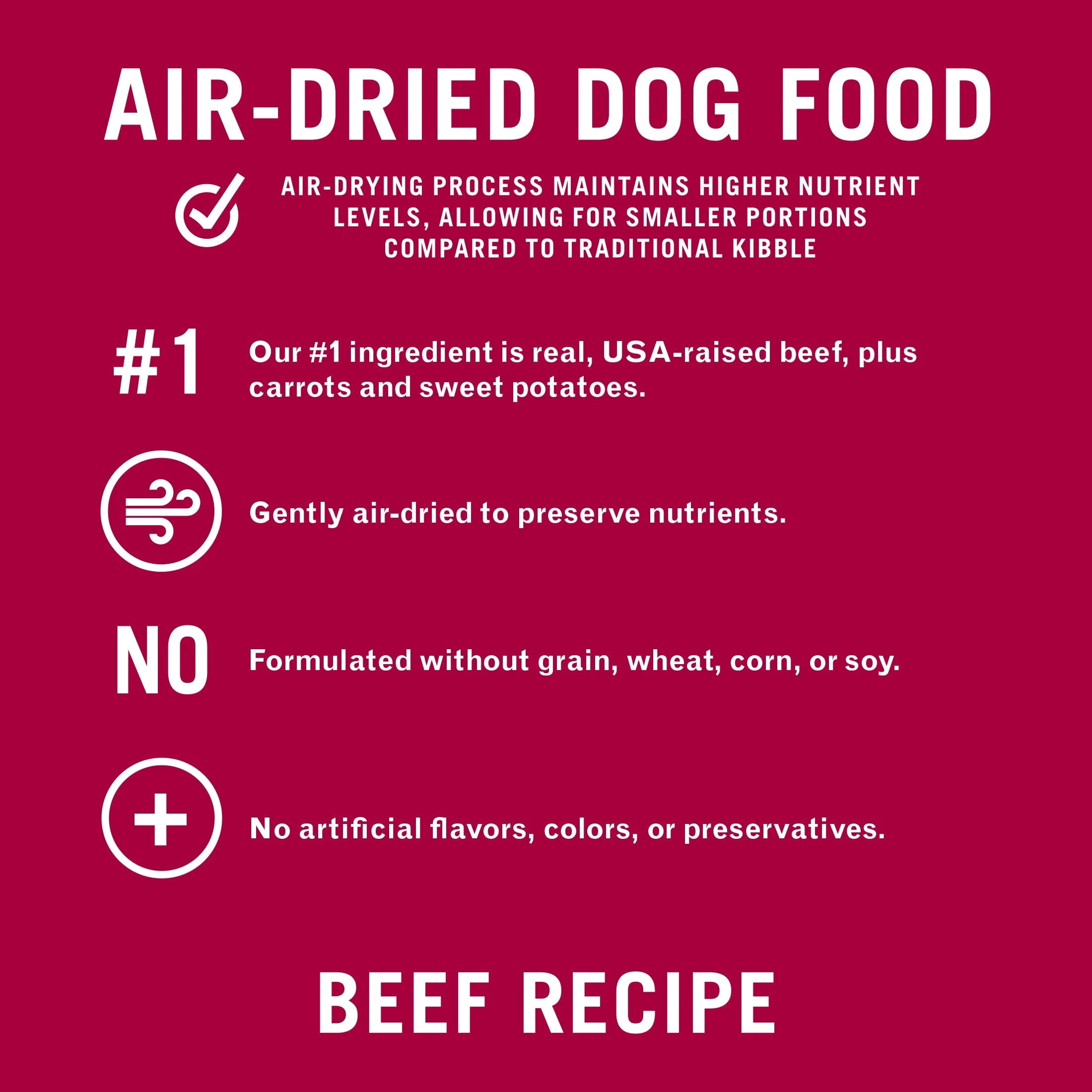 (2 pack) Pure Balance Wild & Free Air Dried Dog Food Beef Recipe, 2 lb