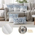 thumbnail image 5 of Outdoor Pillow Covers 20x12 Set of 2, Blue Eucalyptus Leaves Waterproof Patio Throw Pillow Covers for Couch Sofa Chair, Fall Botanical Autumn Floral Decorative Pillowcases for Throw Pillows, 5 of 9