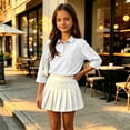 thumbnail image 7 of School Shirts for Girls Polo Shirt with Collared Short Sleeve Uniform Tops Summer Casual Kids Clothes White,9-10 Years, 7 of 7
