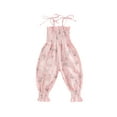 thumbnail image 1 of Seyurigaoka Baby Girls Summer Jumpsuit, Boho Floral Shoulder Straps Tie Ruched Long Romper, Toddler Girls Sling Long Pants One-Piece Jumpsuit, 1 of 8