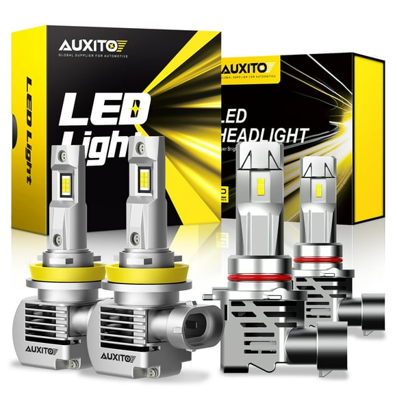AUXITO Upgraded H11 9005 LED Light Bulbs Combo, Halogen Replacement,32000LM 6500K Cool White, Wireless Light LED Bulbs, Plug and Play