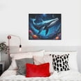 thumbnail image 4 of Zufioo Colorful Ocean Whale Print Canvas Decorative Painting with Solid Wood Frame Art Decoration, Suitable for Home and Office Wall Decoration, 4 of 6