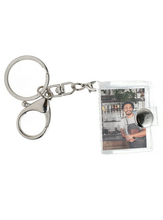 Personalized keychain with photo frame, custom engraved with name