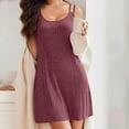 thumbnail image 2 of Miluxas Women Sleeveless Sleepwear Sleep Dress Ribbed Knit Night Shirt Chemise Nighties Nightgowns Red XL(XL), 2 of 7