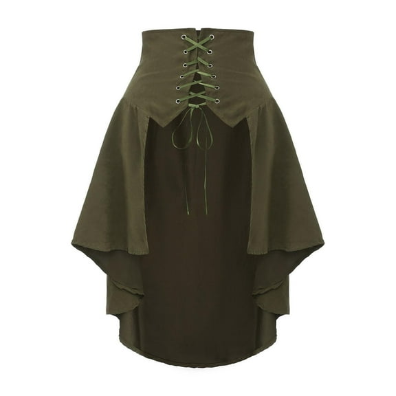 Byworldtasic Womens Skirts Women Ruffle Wrap Skirt Tie Waist Boho High Low Asymmetrical Midi Beach Skirt