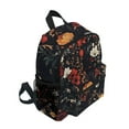 thumbnail image 2 of FORMRS School Backpack with Front Zippered Pocket 12" Student Travel Daypack, Black Floral Pattern, 2 of 6