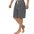 thumbnail image 4 of Unique Bargains Men's Summer Casual Drawstring Elastic Waist Solid Beach Board Shorts Gray 30, 4 of 6