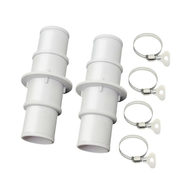 2 piezas de acoplamiento para conector de manguera de piscina profesional para piscinas elevadas con Blanco