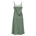 thumbnail image 6 of DeHolifer Sleep Dresses for Women Long Split Hem Silk Satin Slip Dress Summer Comfy Sleeveless V-Neck Lounge Pajama Sundress Army Green XL, 6 of 8