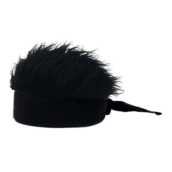 Novelty Hair Visors Sun Cap Peaked Beanie Hat with Spiked Hairs Hat Men Womens Beanie Hat