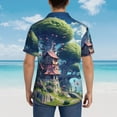 thumbnail image 4 of Sigee Fantasy Treehouse Planet Scene for Men’s Casual Beach Summer Shirts Funky Hawaiian Shirt for Men Hawaiian Shirts,3X-Large, 4 of 7