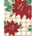 thumbnail image 2 of Covers For The Home Deluxe Elastic Edged Flannel Backed Vinyl Fitted Table Cover - Christmas Flower - Banquet - 8' x 30"(ETCF102-C4H), 2 of 4