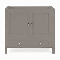 Alaterre Furniture Williamsburg 36 in. Bathroom Vanity - Freestanding Cabinet Without Sink - Wood Vanity with Soft-Close Doors, Gray