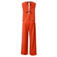 thumbnail image 5 of Women's Fashion Casual Solid Color Sleeveless Vest Casual Pants Suit Grandmother of The Bride Pant Suits 80s Jogging Suits for Women Women's plus Suits Light Dress Pants Women Womens Wedding Pantsuits, 5 of 5