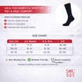 thumbnail image 3 of SOC DOC Black Diabetic Crew Socks for Men & Women, 12 Pairs, Non-Binding Seamless Comfort, Sizes 9-11, 10-13, 13-15, 3 of 6