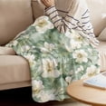 thumbnail image 4 of Throw Blanket for Couch Flowers Soft Fleece Flannel Blankets Cozy Lightweight Blanket for Home Sofa Living Room Green Leaf Watercolor Bed Throws 60" x 80", 4 of 9