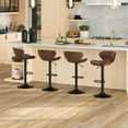 thumbnail image 2 of Costway Ensemble de 4 Tabourets de Bar Réglables Chaises Pivotantes Pub Cuisine Rétro Marron, 2 of 10