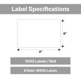 thumbnail image 6 of SSBM Thermal Transfer Labels, Yellow, 4x6 Inch, 8 Rolls, 1000 Labels/Roll, 3 Inch Core, Perforated, Must Have Thermal Ribbon (Not Included), 6 of 6