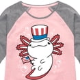 thumbnail image 3 of Instant Message - 4th of July Americana - Uncle Axolotl - Toddler & Youth Girls Raglan Graphic T-Shirt, 3 of 6