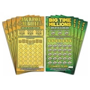 Larkmo Prank Gag Fake Lottery Tickets - 8 Total Tickets, 4 of Each Winning Ticket Design, These Scratch Off Cards Look Super Real Like A Real Scratcher Joke Lotto Ticket, Win 10,000 or $50,000