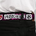 thumbnail image 4 of Buckle-Down Belt, Seatbelt Buckle Belt, I Heart Punk Rock Safety Pins Black Fuchsia White, 34 to 52 Inches, 4 of 9