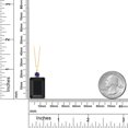 thumbnail image 2 of Gem Stone King 18K Yellow Gold Plated Silver Black Onyx and Blue Created Sapphire Pendant Necklace for Women | 15.33 Cttw | Gemstone December Birthstone | Emerald Cut 18X13MM | With 18 inch Chain, 2 of 4