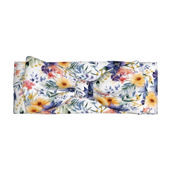 Balery Lilies Flowers Pattern Baby Headbands Hairbands Hair Bow Elastics for Baby Girls Newborn Infant Toddlers Kids