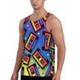 thumbnail image 2 of Daiia Vintage Audio Cassettes Printed Men's Quick Dry Fit Muscle Tank Top Slim-Fit Tank Workout Tank Top Lightweight Sports Tank Top-Small, 2 of 7