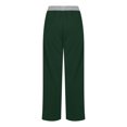 thumbnail image 3 of QLEICOM Womens Slacks Women's Wrinkle Free Relaxed Fit Straight Leg Pants Loose Wide Leg Pants High Waist Straight Pants Pants Work Cargo Casual Pants Wide Leg Pants Relaxed Fit Trousers Green XL, 3 of 5