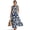 Blue Hibiscus Flower, variant on Green Tree Leaf Print Summer Dresses for Women Flowy Casual Sleeveless Maxi Dress Cotton Linen Crewneck Long Dress Beach Vacation Sundresses with Pockets, L