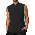 thumbnail image 2 of Men's Linen Vest - Casual, Lightweight, Sleeveless Jacket for Summer Outdoor Work & Fashion, Breathable, Versatile, 2 of 5