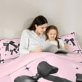 thumbnail image 5 of Feelyou Black Pink Bow-tie Twin Bedding Sets 7-Piece for Kid, Butterfly Knot Princess Bedding Comforter Set, Watercolor Bowknot Reversible Sheet Sets, Microfiber Bedroom Decor, 5 of 8
