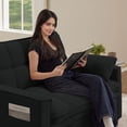 thumbnail image 3 of Pingliang Home Convertible Loveseat Reclining Sleeper Sofa Pull Out Bed,2 Seat Small Couch with Storage Side Pockets,for Living Room Apartment Office Studio, 3 of 11